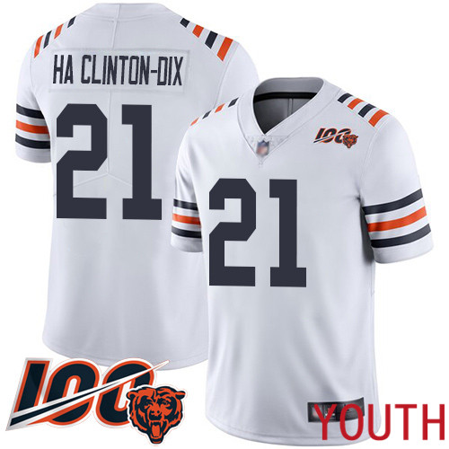 Chicago Bears Limited White Youth Ha Ha Clinton-Dix Jersey NFL Football #21 100th Season->youth nfl jersey->Youth Jersey